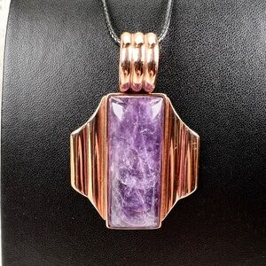 Vintage Coppertown and purple large pendant + Free 16” cord necklace